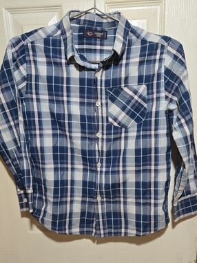 Classic Boys Blue Plaid Button-Down Shirt